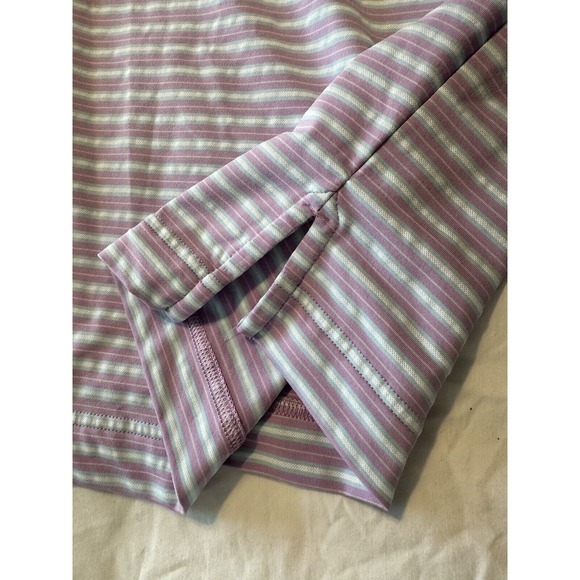 FootJoy Golf Polo Med Purple/White Striped Short Sleeve Embroidered Osprey Cove - Picture 10 of 13